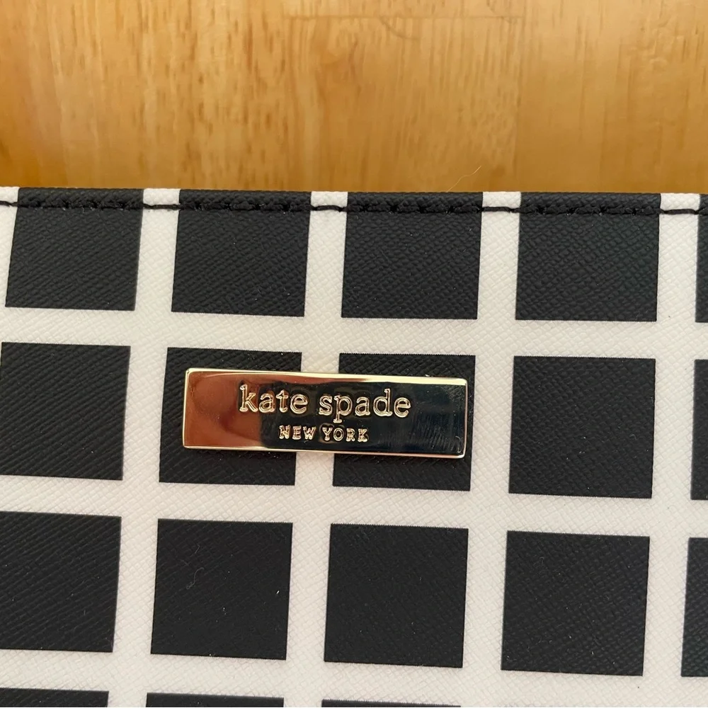 Kate Spade New York Black & White Basket Weave Tote
